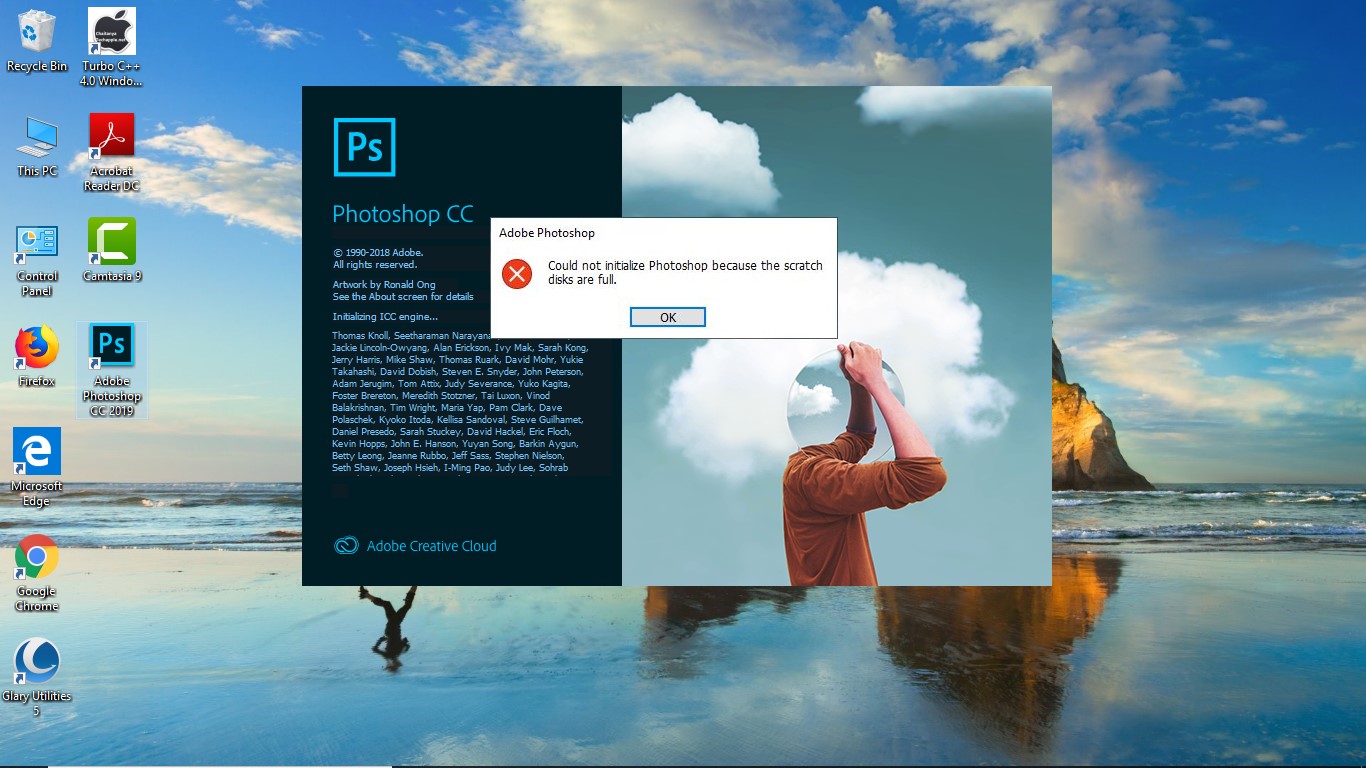 how to clear scratch disk adobe photoshop 2018