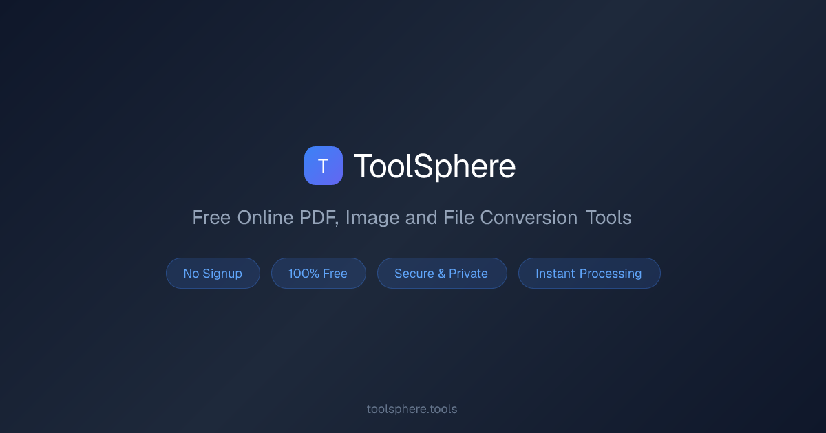 ToolSphere free online PDF, image, and file tools